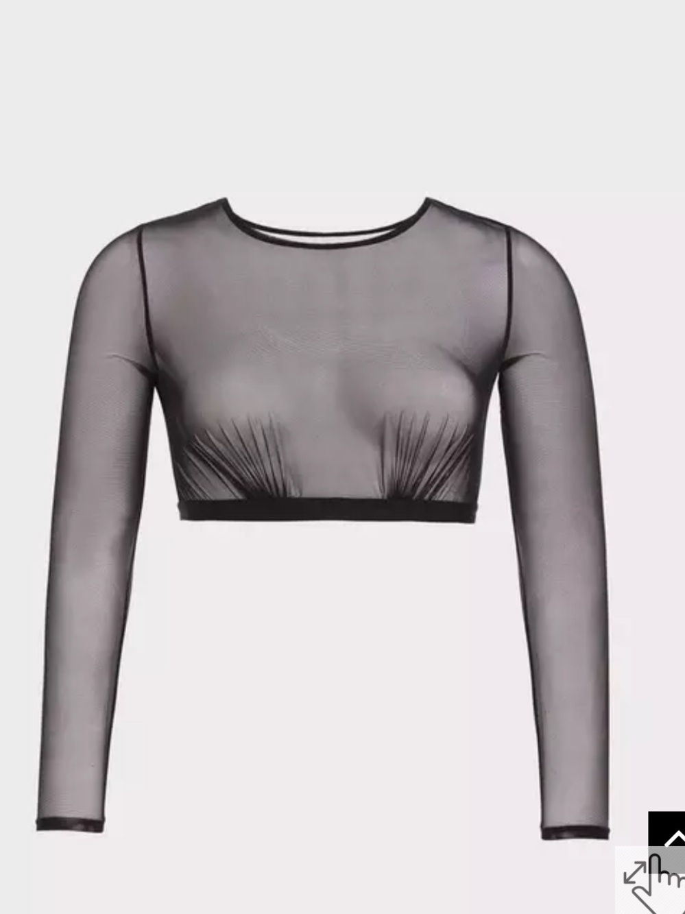Torrid Black Mesh Crop Top 2X Sheer Long Sleeve